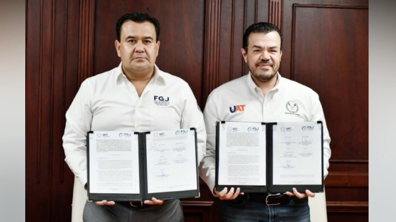 Firma Fiscalía de Justicia y UAT convenio de colaboración