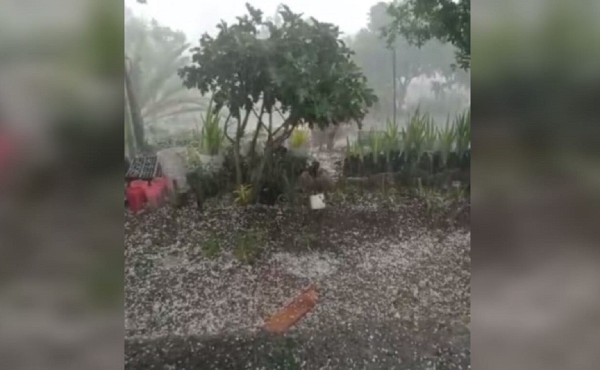 Sorprende lluvia intensa y granizada en Galeana Nuevo León