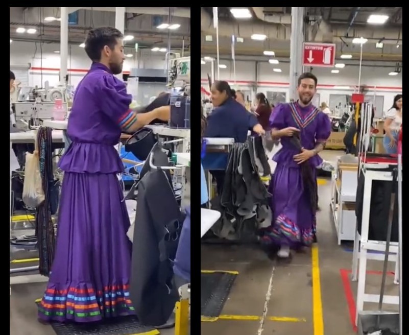 VIDEO Hombre se vuelve viral en TikTok por su vestido típico en