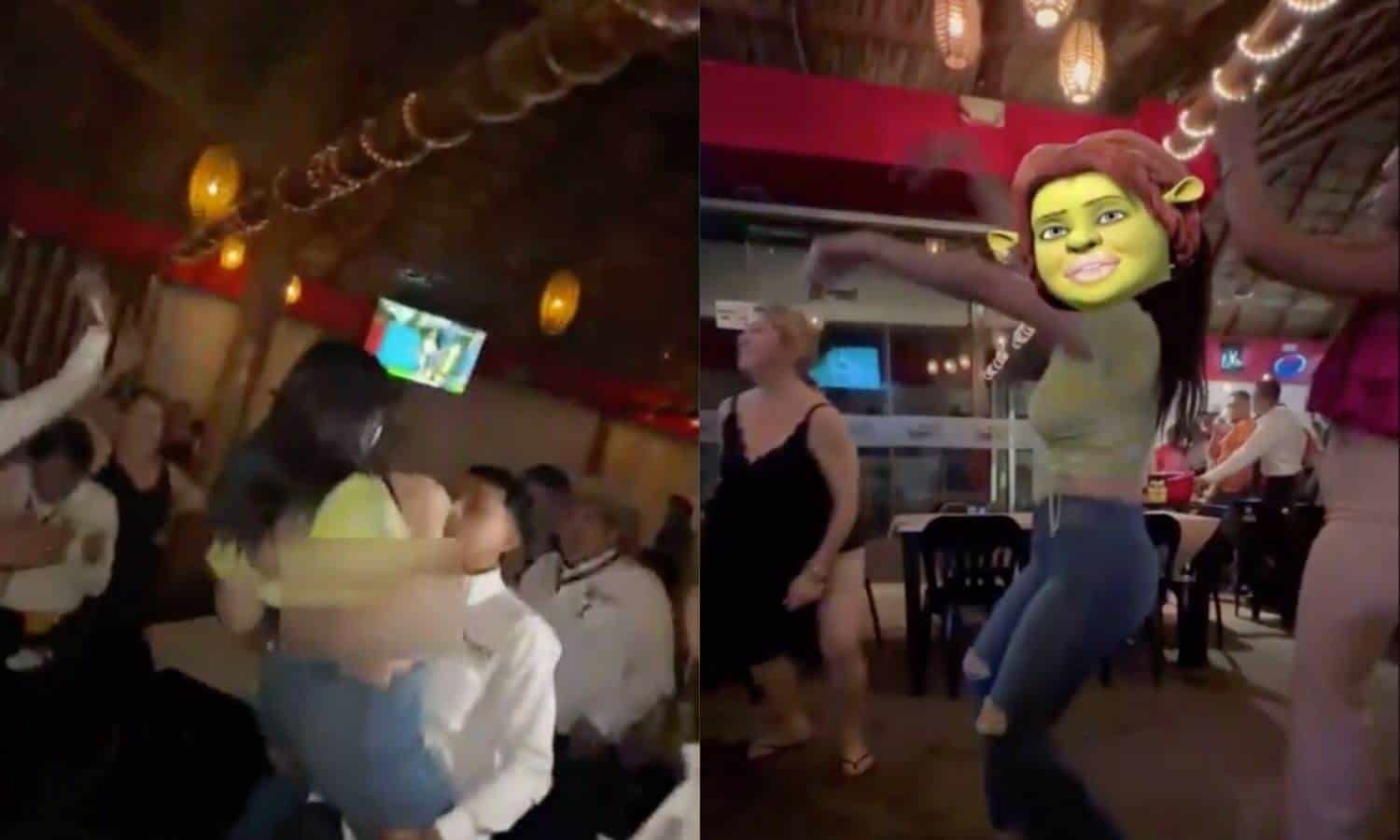 Mujer hace baile erótico en restaurante familiar de zona Tec