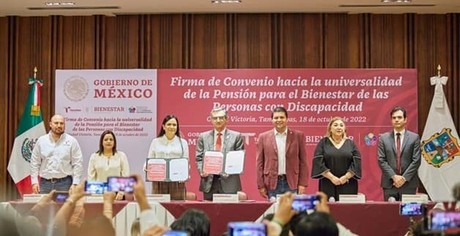 Firma Américo Villarreal acuerdo con Secretaría de Bienestar