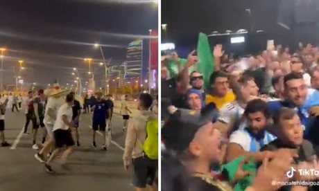 Captan pelea entre aficionados de México y Argentina