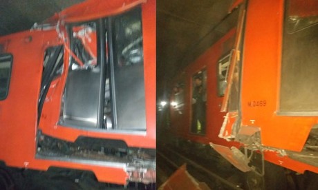 Se registra choque de vagones del metro en CDMX
