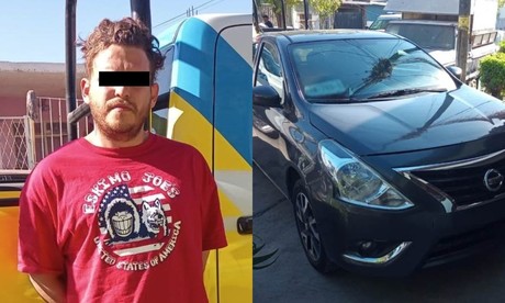 Cámaras de seguridad captan a ladrón viajando en auto robado