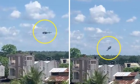 Se desploma helicóptero del ejército de Colombia