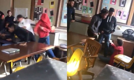 Video: Defiende a maestra de un compañero que la golpeaba