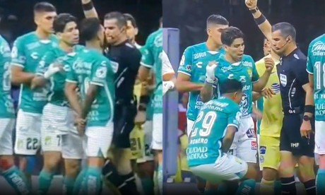 ¡Árbitro Fernando Hernández da rodillazo a jugador de León!
