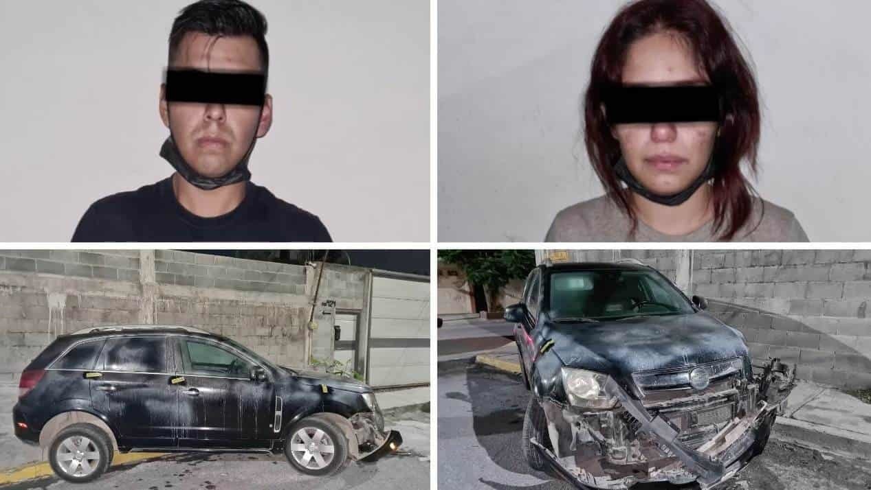 Cae pareja con llaves de autos y droga tras persecución