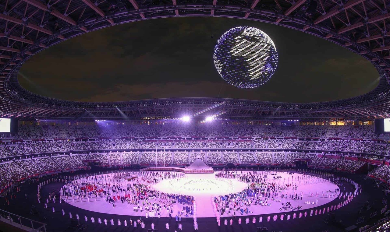 ¡Espectacular! 1,824 drones se unen a los Juegos Olímpicos de Tokio al ritmo de 'Imagine'