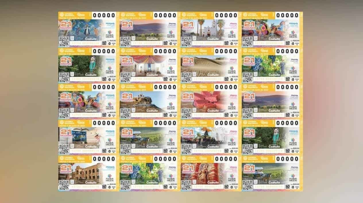 Ilustran Pueblos Mágicos de Coahuila billetes de Lotería