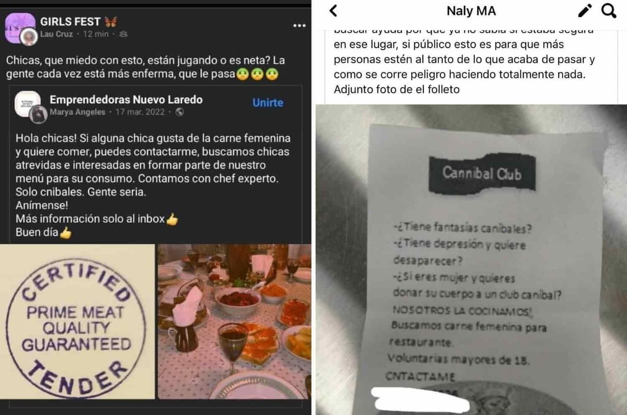 Causa polémica en Facebook presunto club caníbal