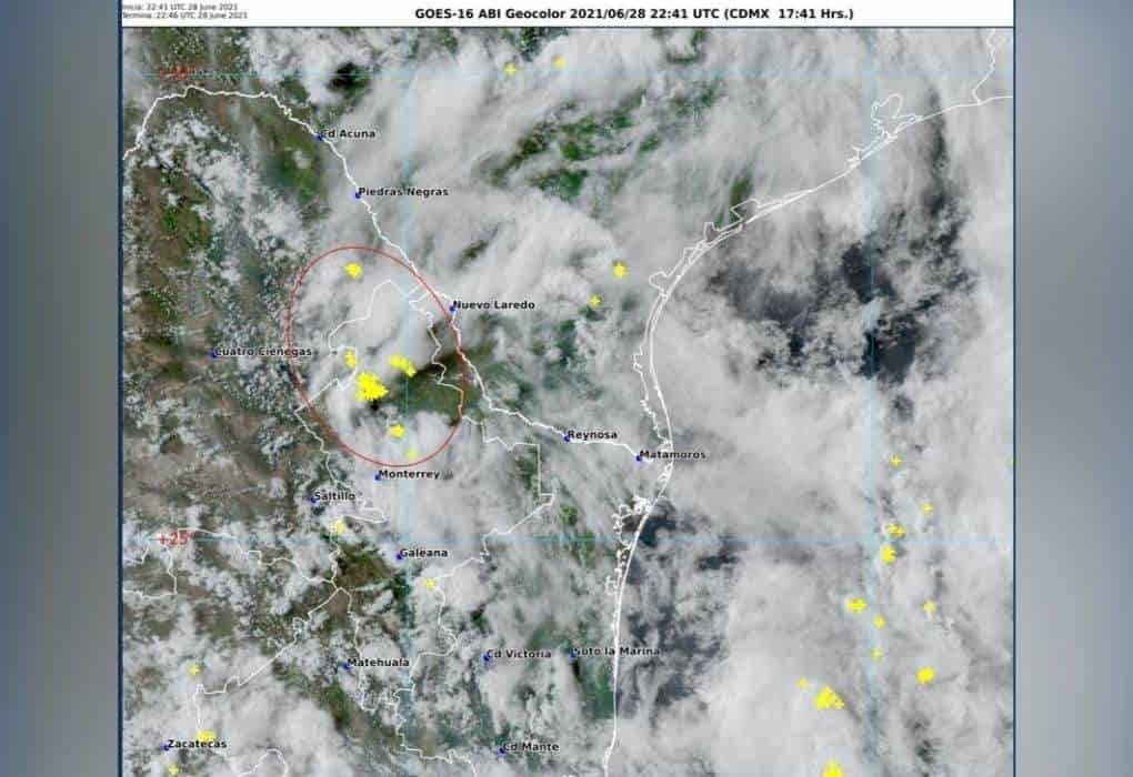 Prevén lluvias y caída de granizo en Nuevo León durante las próximas horas