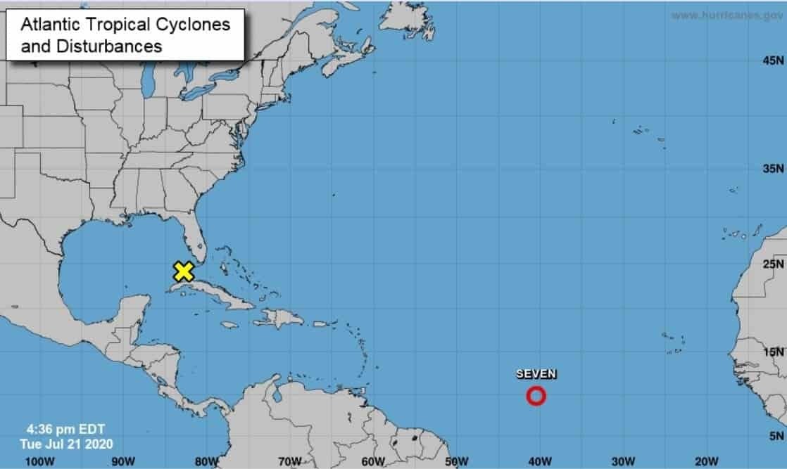 La séptima depresión tropical se forma en el Atlántico central