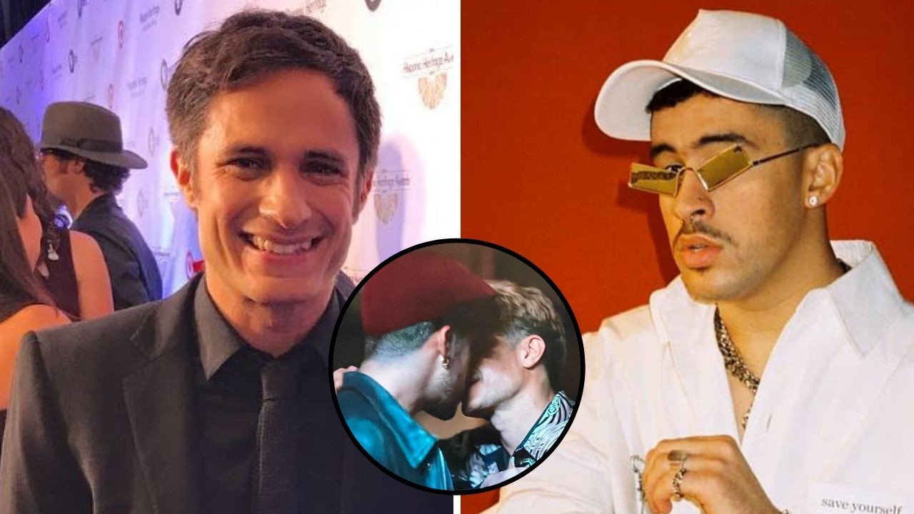 Filtran fotos de beso entre Bad Bunny y Gael García Bernal