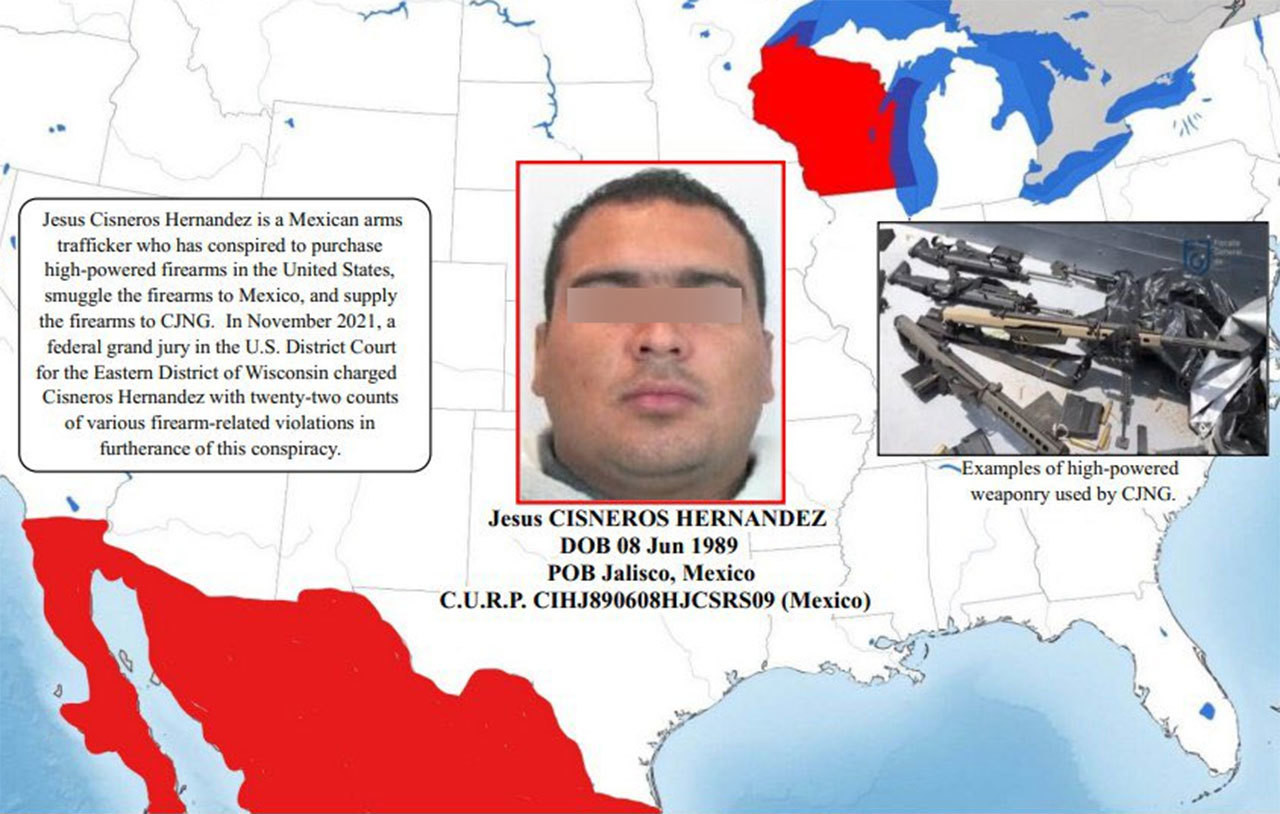EUA sanciona a mexicano que suministrar armas al CJNG