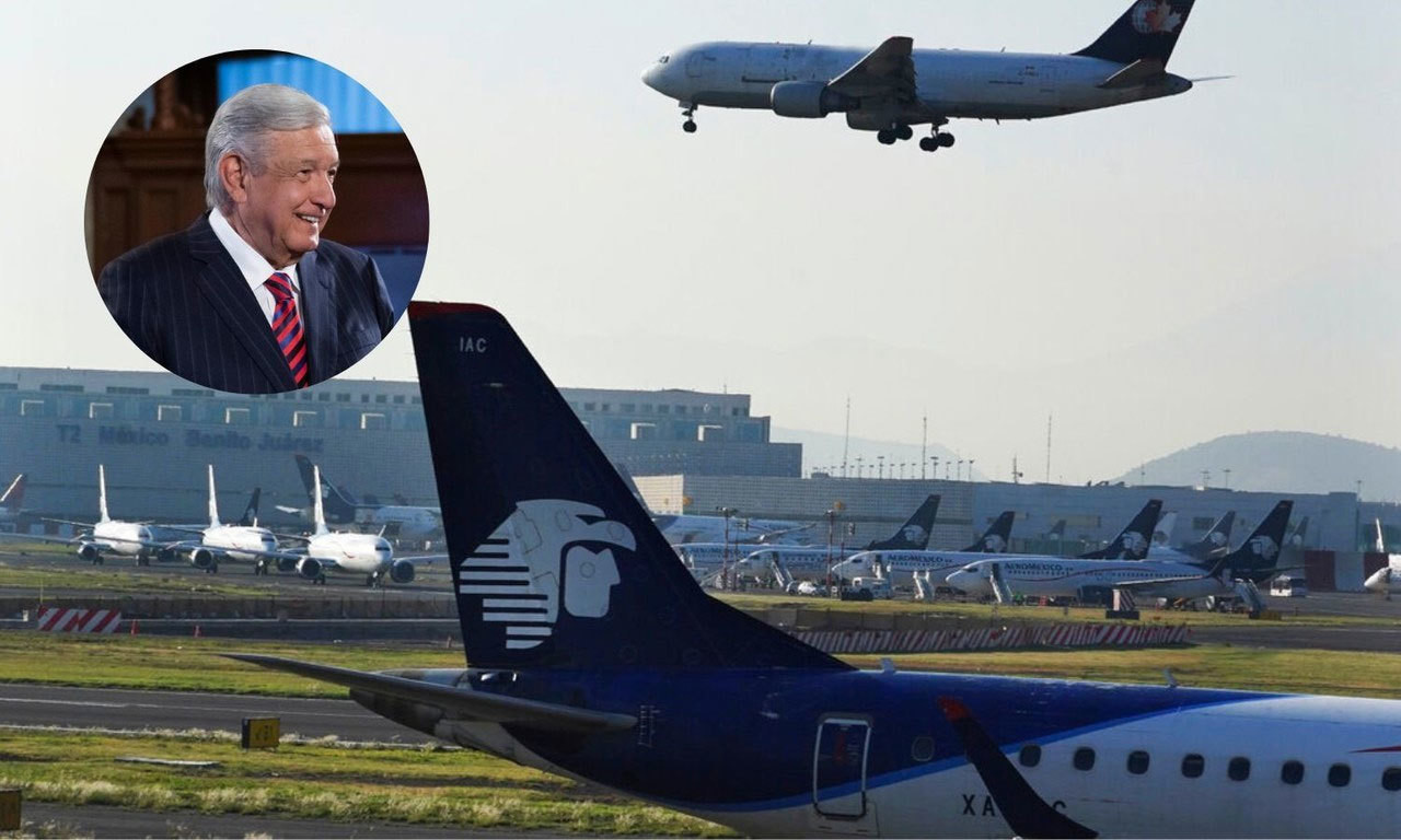 AMLO acusa a aerolíneas de orquestar campaña contra el AIFA