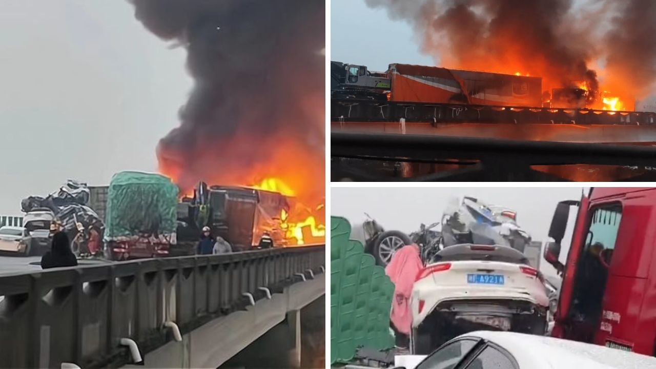 Carambola e incendio en China deja 16 muertos y 66 heridos