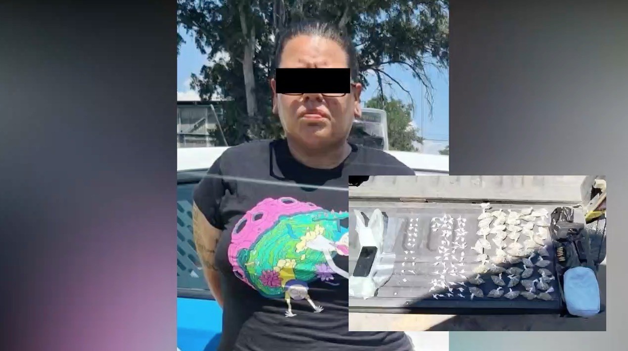 Cae mujer con pistola y droga en el Centro de Monterrey