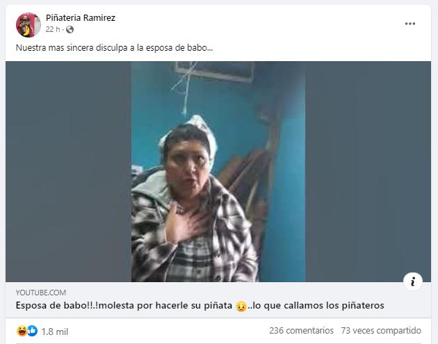 Mujer asegura ser esposa del 'Babo' y reclama a piñatería