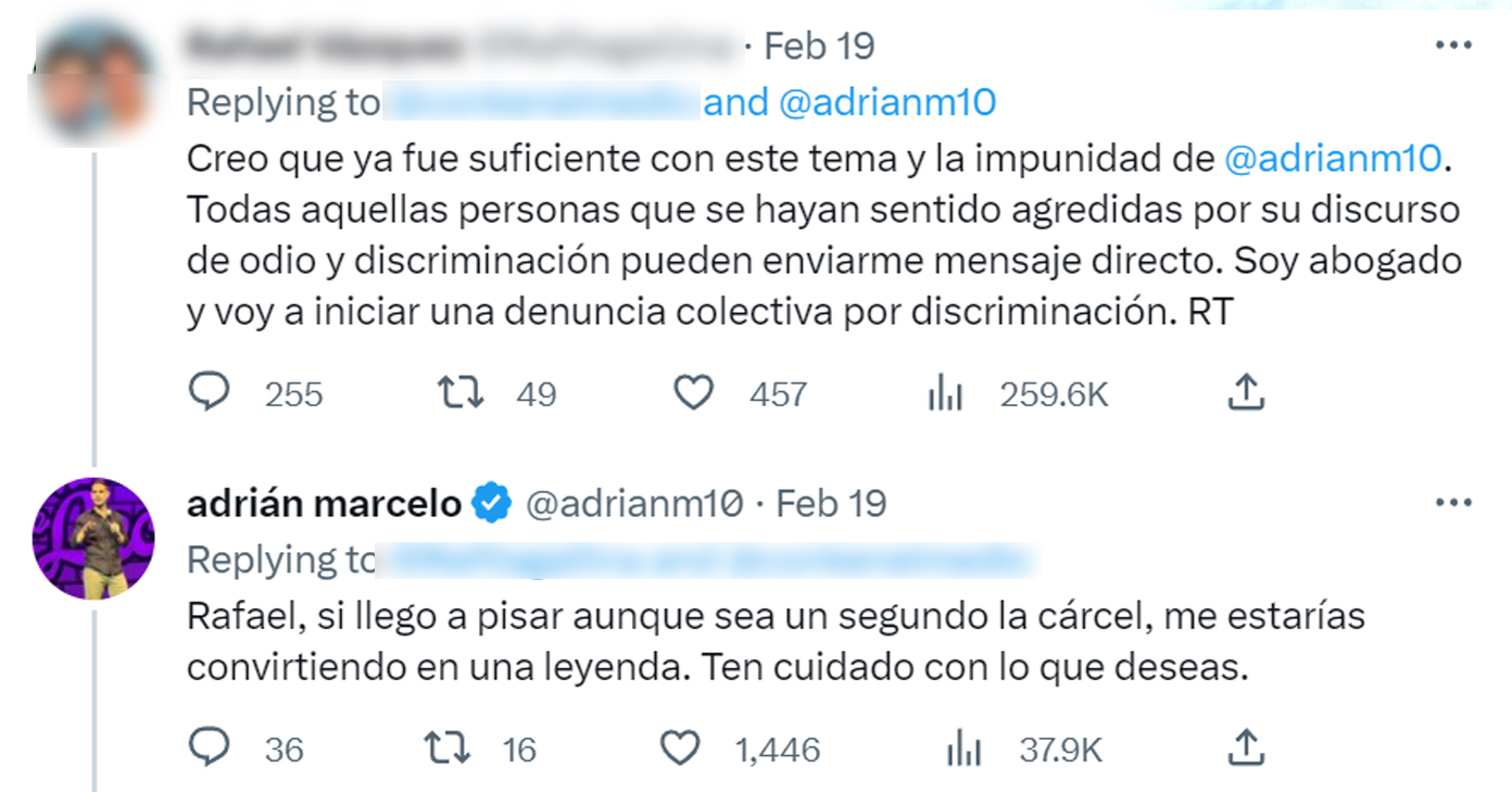 Adrián Marcelo responde a sus detractores