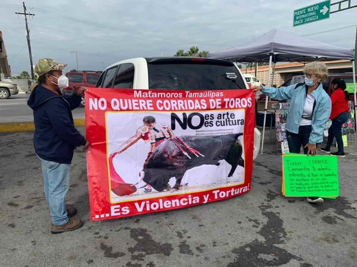 Protestan contra corrida de toros en Matamoros