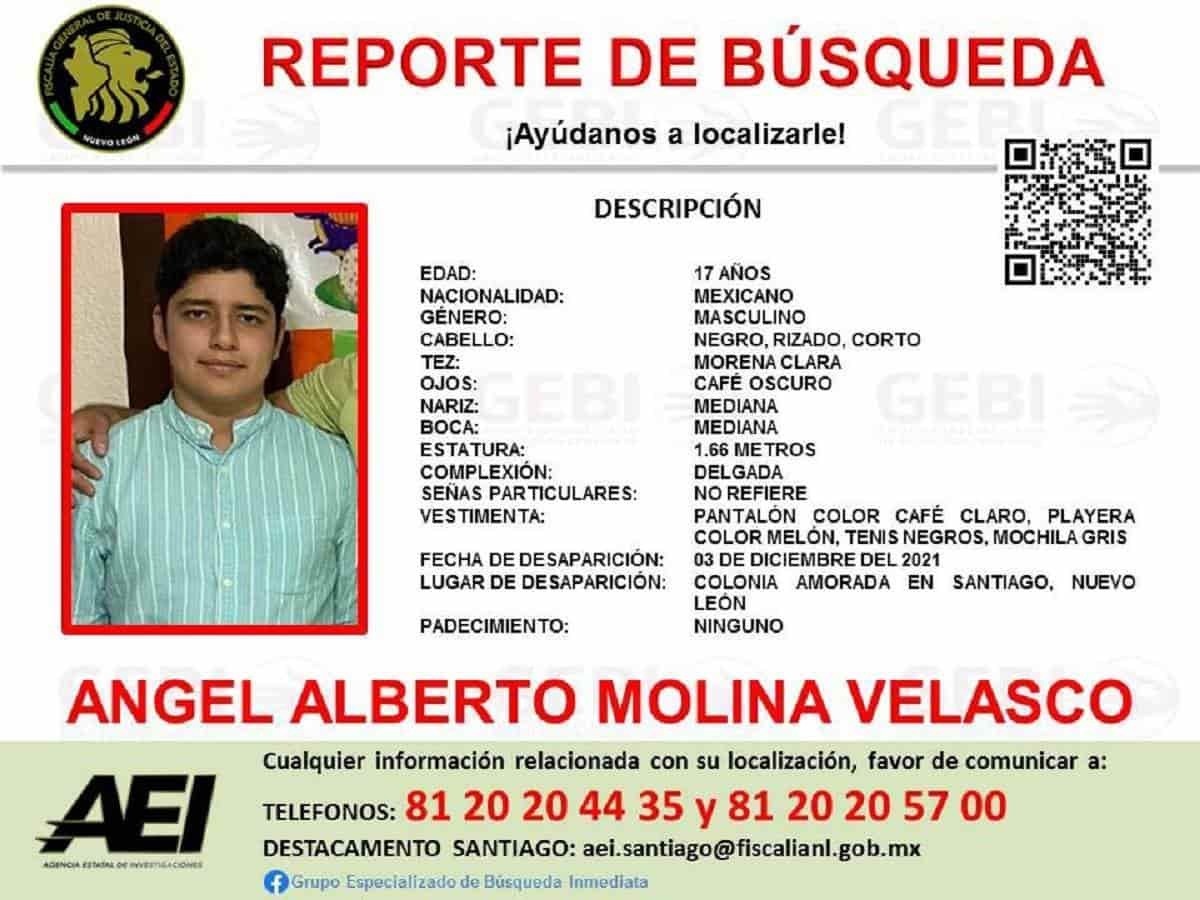 Emiten reporte de búsqueda para localizar a joven en Santiago