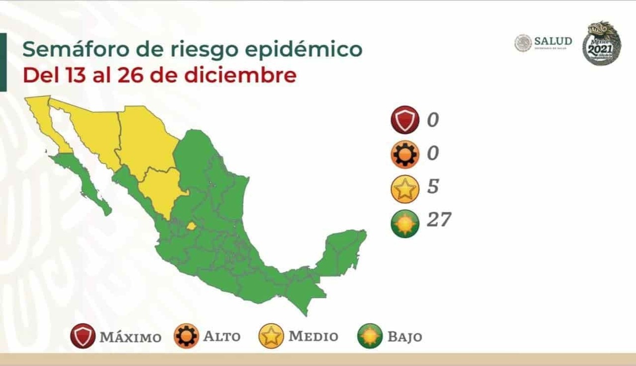 Se va pintando México otra vez amarillo por COVID-19