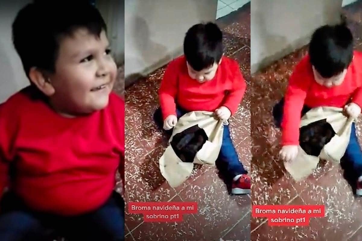 VIDEO: Niño agradece que Santa Claus le regala carbón para asar carne
