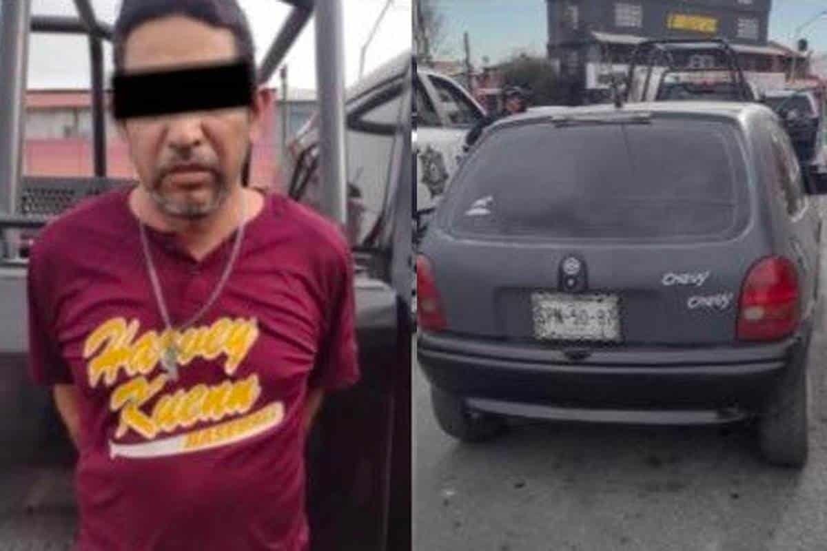 Cae hombre con auto robado en Guadalupe