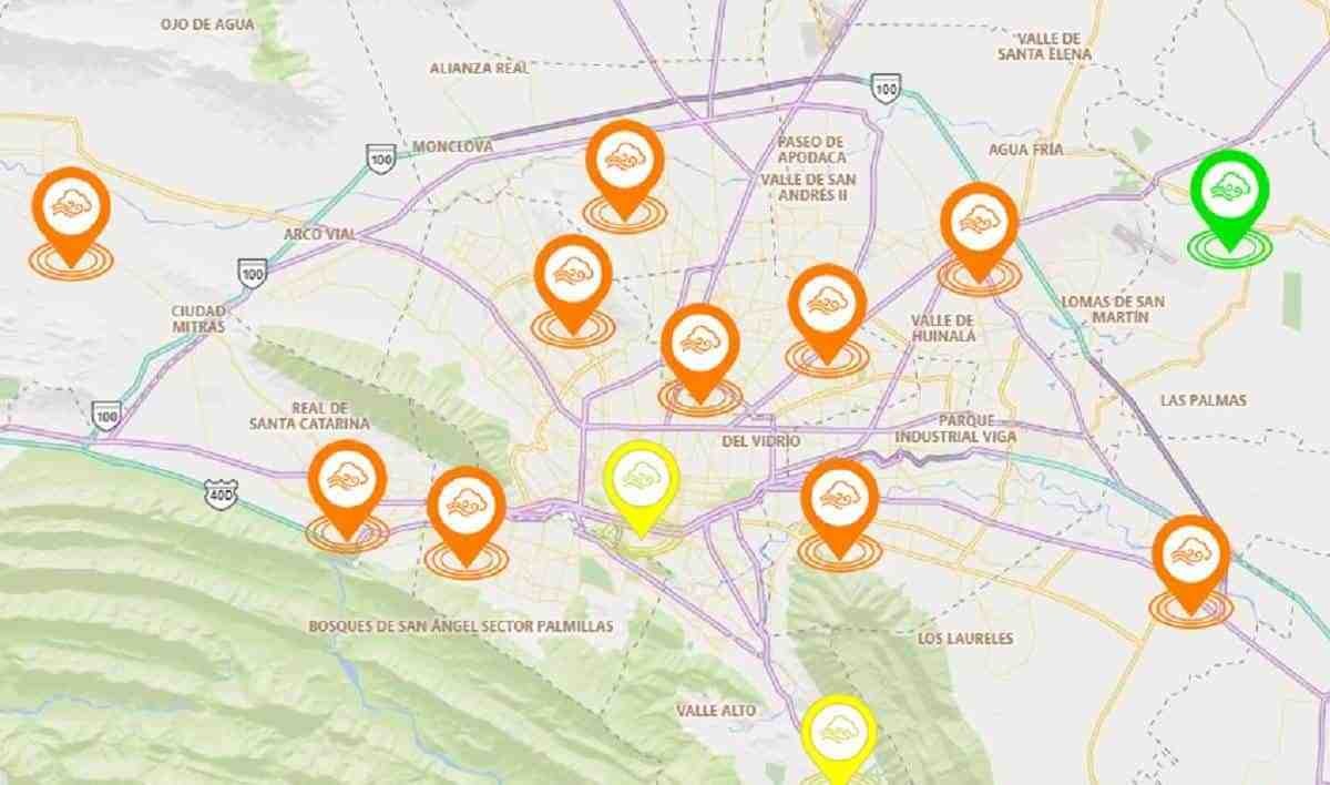 Se registra mala calidad del aire en el área metropolitana de Monterrey
