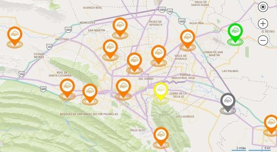 Impera mala calidad del aire en Monterrey