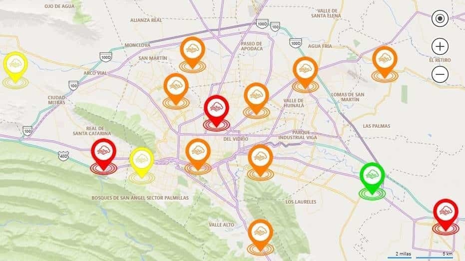 Sigue mala calidad del aire en Monterrey y su área metropolitana