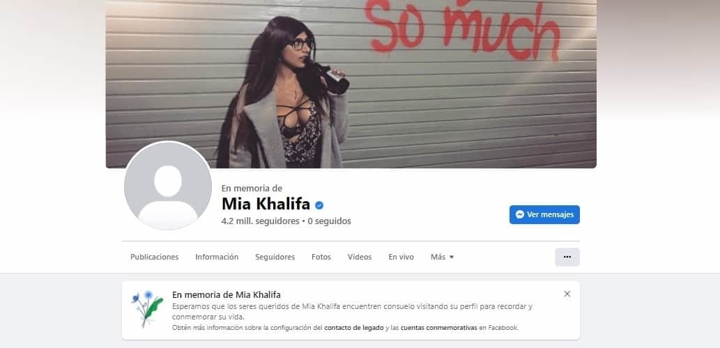 Da Facebook por muerta a Mia Khalifa