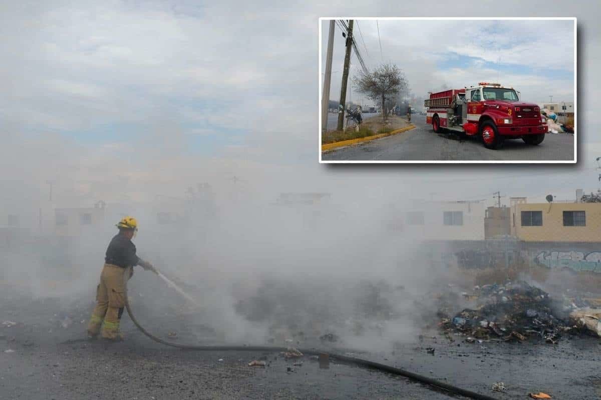 Se incendia camión de basura en Escobedo