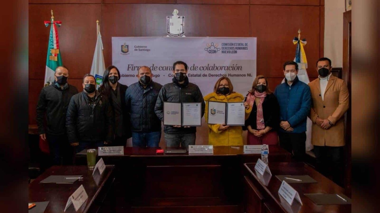 Firman convenio CEDH y municipio de Santiago para promover derechos humanos