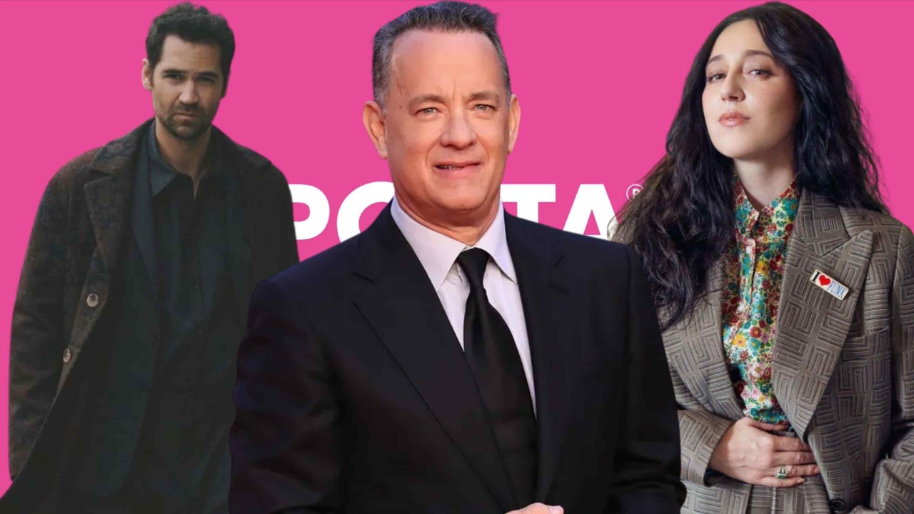 Mariana Treviño y Manuel García al set con Tom Hanks