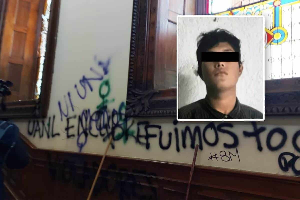 Detienen a joven por vandalismo al Palacio de Gobierno en marcha femenina