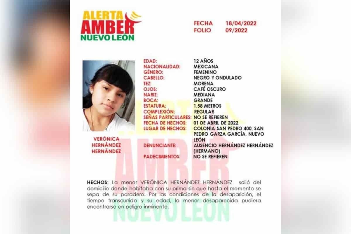 Activan la Alerta Amber por desaparición de niña en San Pedro