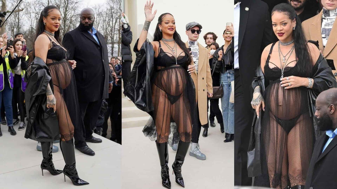 orden invención Migración Muestra Rihanna su embarazo en ropa interior
