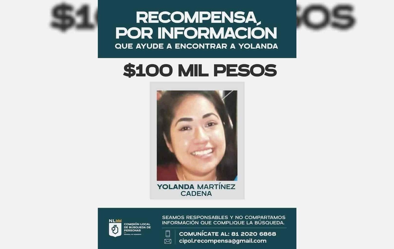 Ofrecen 100 mil pesos de recompensa por información de Yolanda Martínez