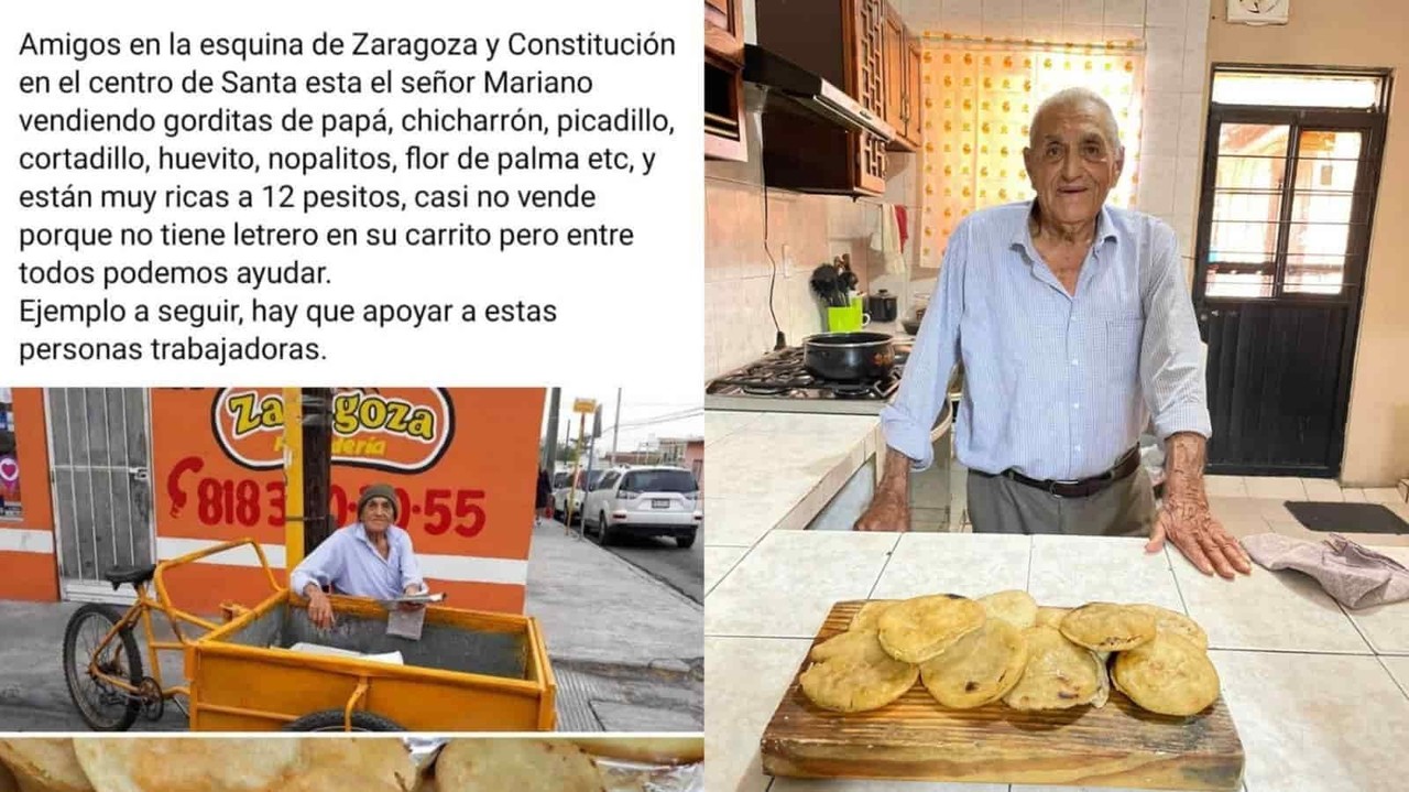 ¡Apoyando al comercio local! Don Mariano ofrece gorditas en Santa Catarina