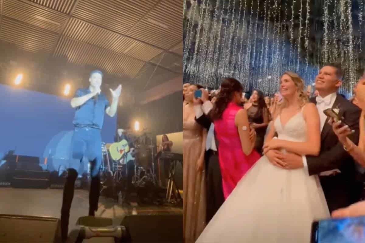 ¡Novia sorprendida! Carlos Rivera le canta Solo tú en su boda