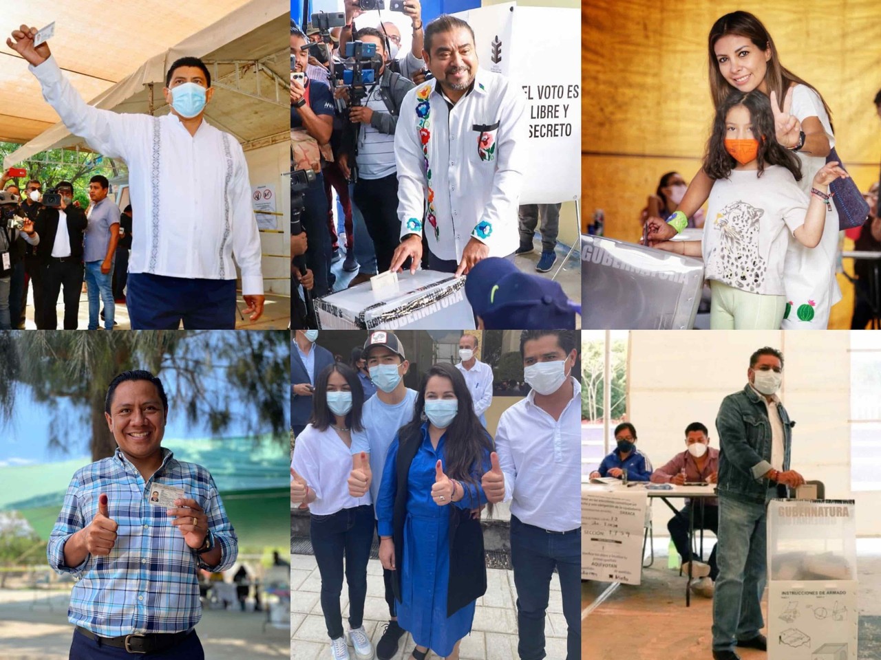 Candidatos a la gubernatura de Oaxaca emiten su voto