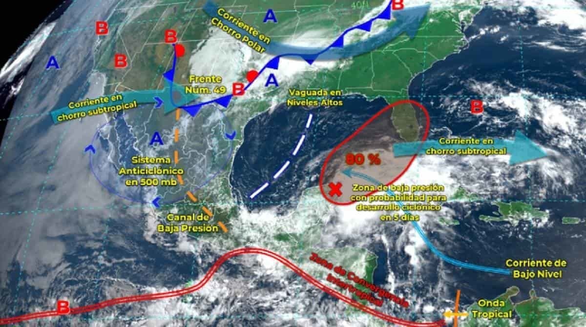 Podría formarse el ciclón tropical 'Alex' al norte de Quintana Roo