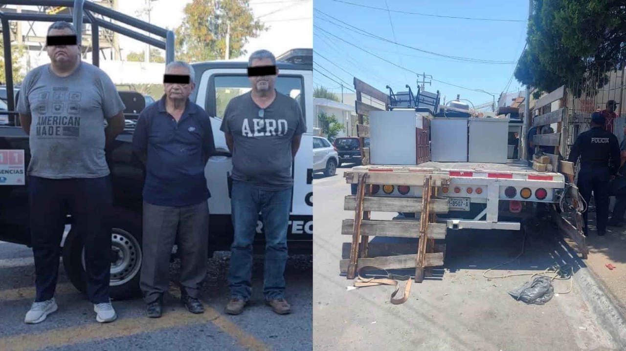 Detienen a 3 hombres que vaciaban una casa habitación en Guadalupe