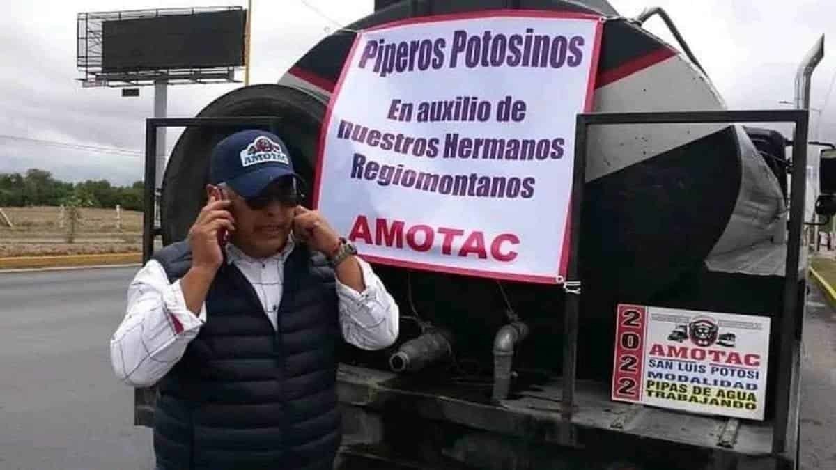 Pipas con agua de San Luis Potosí llegan a Nuevo León