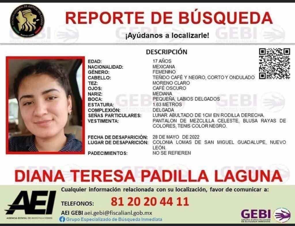 Buscan a menor de 17 años de Guadalupe