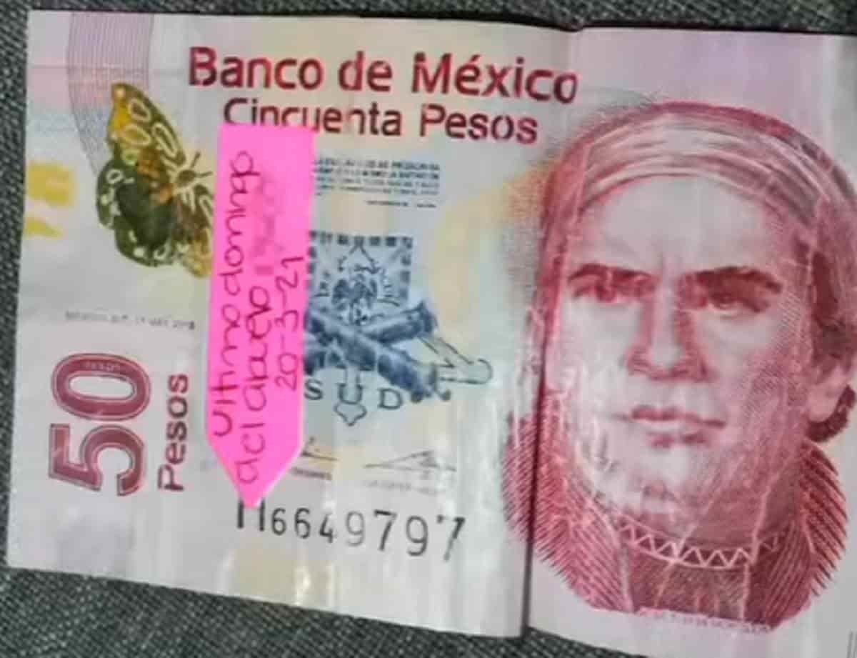 'Último domingo del abuelo': buscan a dueño de billete de $50 pesos