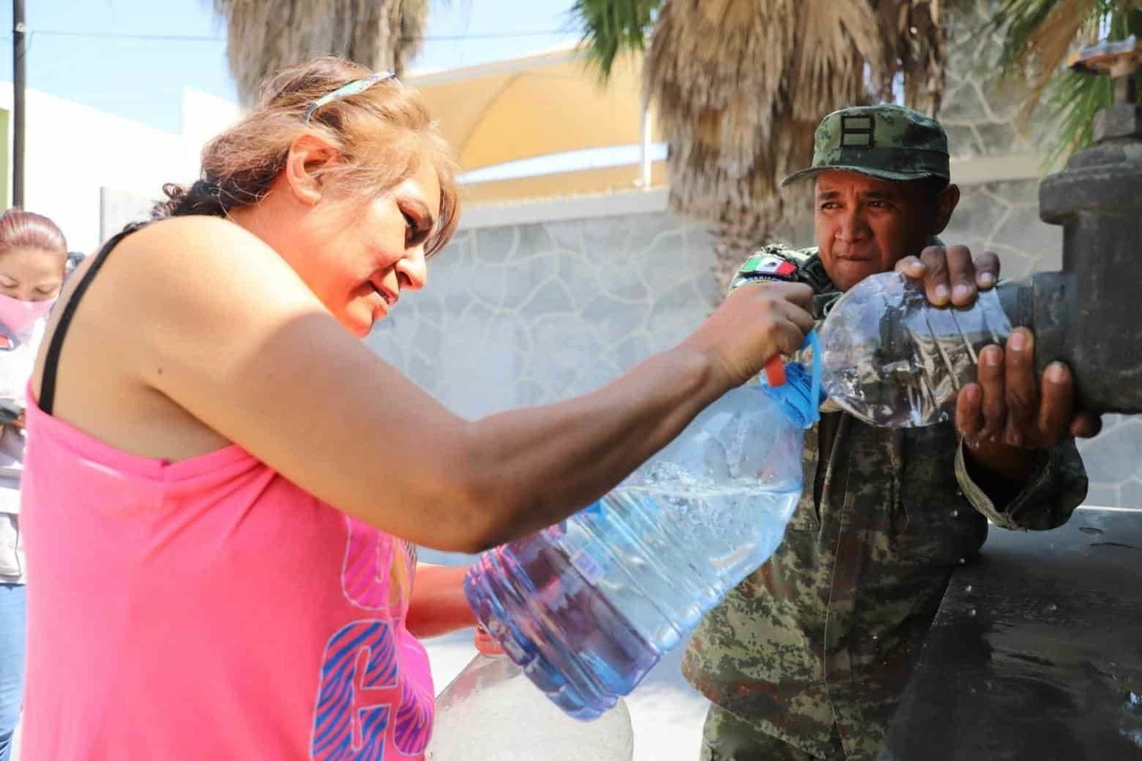 Reconoce Guadalupe apoyo del Ejército con familias ante crisis de agua