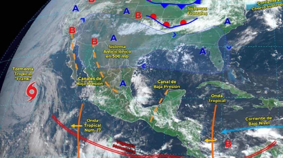 Se degrada 'Frank' a tormenta tropical en el Pacífico